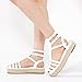 Cape Robbin Women's Platform Wedge Sandals Chunky Adjustable Buckle Fisherman Sandals - Comfortable Summer Casual Fashion Thick Sole Strappy Sandals for Women with Back Support (BINNY) Off White 9