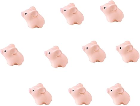 Resin Mini Pink Pig Miniature Figurines Micro Landscape Decor Fairy Garden Miniatures Cake Toppers DIY Decoration 10