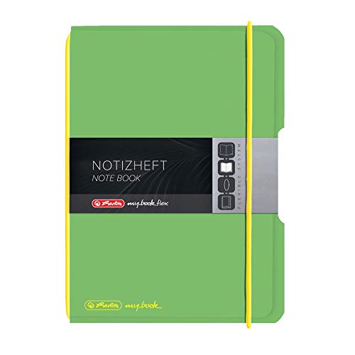 Cahier à carreaux Herlitz My.Book Flex A6 vert clair pour notes quotidiennes