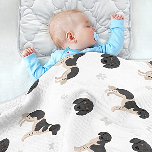 Image of Swaddle Blanket Stabyhoun Coat Cotton for Infants, Receiving Lightweight Soft Swaddling for Crib, Stroller, Nursery, 30X40 in