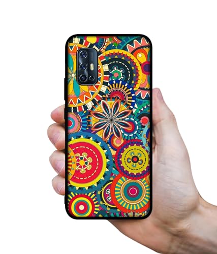 Image of Ring Pattern Print Design Premium 2D Printed Metal Back Case Cover for Vivo V17 4G / V19 Neo 4G