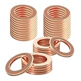 HABNVUON 30 PCS Oil Drain Plug Gasket, Crush Washer Oil Sealing Gaskets, 14mm Copper Oils Crush Washer, Car Transmission Fluid Drain Plug Crushes Washers Fit for OEM PN Part 007603-014106 (30PCS)