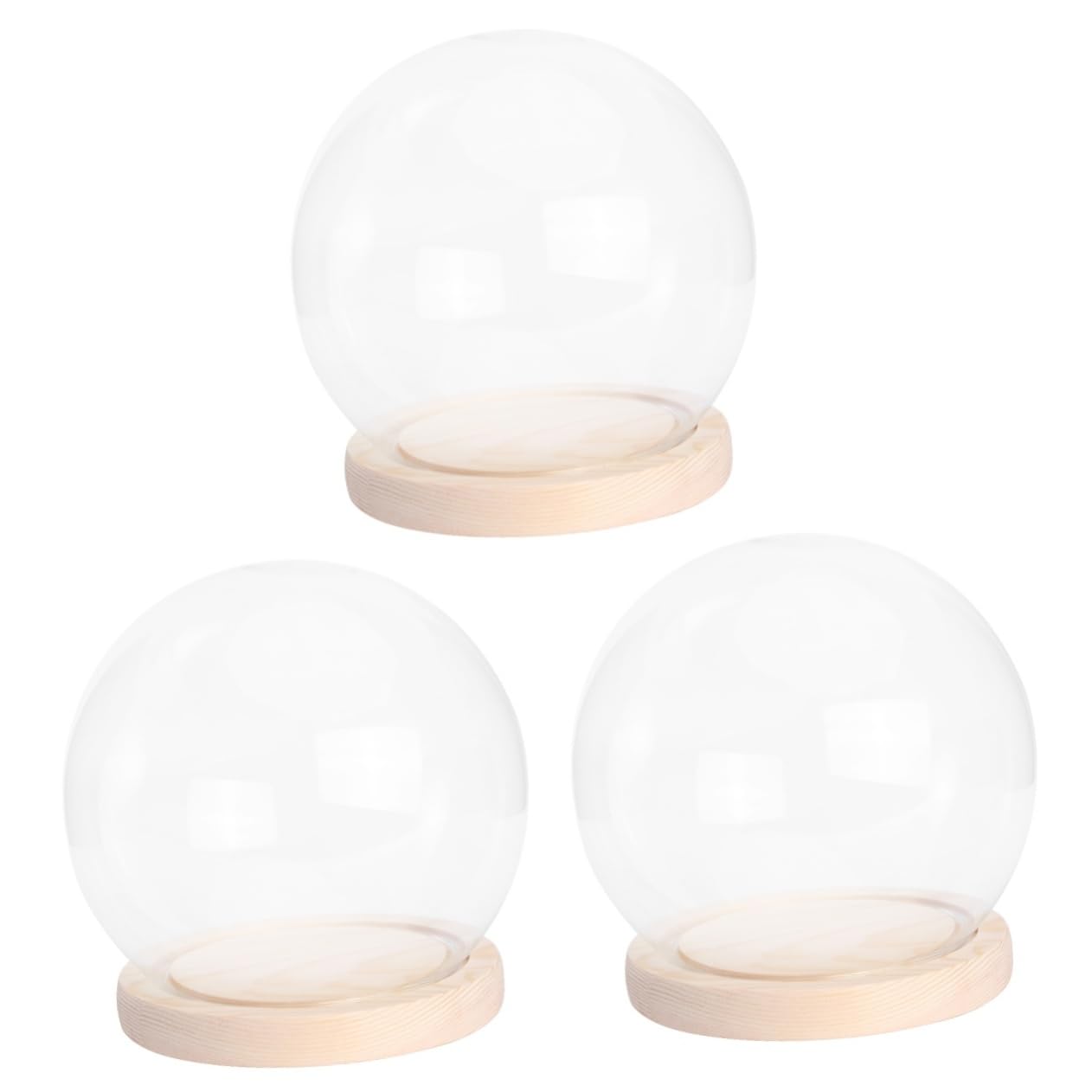 ARTIBETTER 3 Sets Glass Cover Glass Dome Cloche Mini Cake Dome Cover Display Jar Bell Bubble Vase Display Case for Collectibles Dustproof Container