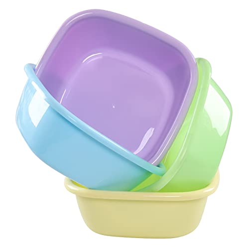 Neadas Plastic Washing Basins, Plastic Square Washing Up Bowl, 4-Pack