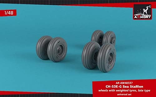 Armory AW48337-1/48 CH-53 Sea Stallion Wheels w, Weighted Tires, Late Model