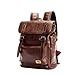 Produktbild YFbear Kunstleder Rucksack Vintage Schulranzen Schultasche Laptop (14") Wanderrucksack Laptop-Rucksack Daypacks (Kaffee)