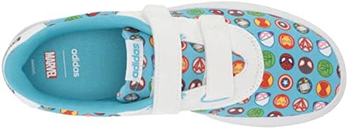 adidas Vulc Raid3r Skate Shoe, White/Bright Cyan/Bright Cyan (Cross Strap), 2.5 US Unisex Little Kid | Image 4