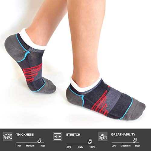 Image of Busy Socks Compression Ankle Cushioned Running Sport Socks for Men Women, Low Cut Arch Support Tab Athletic Socks 3 Pairs