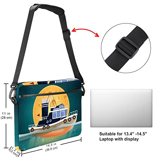 Funda bandolera para portátil 14 pulgadas con estampado leopardo verde 5