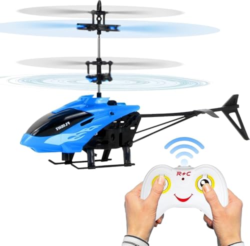 Image of Remote Control Gravity Sensor Helicopter Toy, with Shock Detection Auto Power Off, USB Charging, for Kids (Blue)