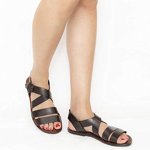 Brown Leather Ladies Franciscan Sandals Handmade in Italy2