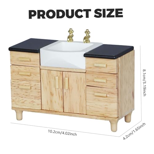 Juego de baño para casa de muñecas en madera escala 1 12 3