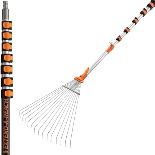 5-30 ft Telescoping Roof Rake for Leaves and Pines (36 ft Reach)
