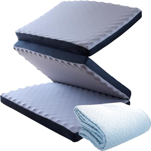 西川 マットレス 三つ折り シングル 2点セット 高反発 体圧分散 安眠工房 「帳 -tobari-」 マットレス 97×195cm 1点 + タオル地 綿100 敷きパッド ブルー 1点 計2点 春夏 綿 コットン 圧縮ロール梱包