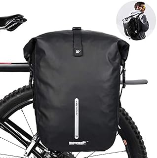 Rhinowalk Bike Pannier Bag 20L Bicycle Rear Rack Bag Laptop Storage Bag Backpack Shoulder Bag with Rain Cover