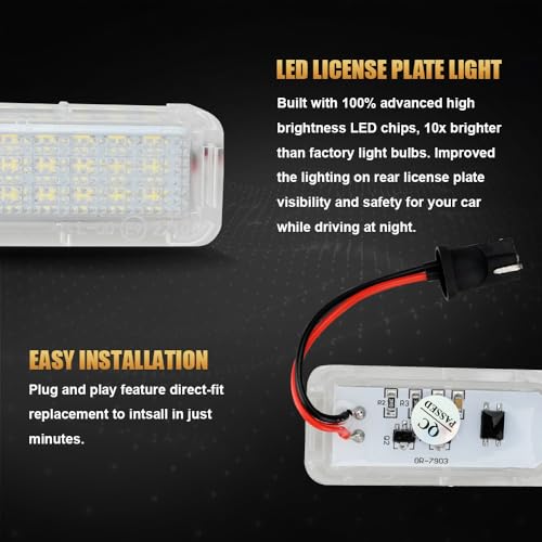 D-Lumina LED License Plate Light Tag Lamp Assembly for Fo-rd Explorer Expedition Fusion Escape Fiesta Lincoln MKC, Powered by 18-SMD 6000K White LED Tag Lights, Pack of 2 by D-Lumina - Image 7