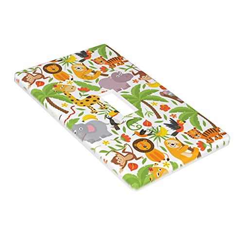 Tgubjgv Jungle Animals Tiger Koala Giraffe Cute Light Switch Cover 1-Gang,Decorative Single Toggle Wall Plate Switch Wallplate Cover Faceplate For Kids Teens Boys Girls Room Decor,4.50 Inch X 2.76"Inch thumb #2