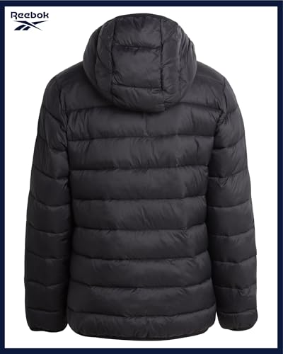 Image of Reebok Boys Winter Coat - Lightweight Insulated Puffer Jacket - Wind & Water Resistant Quilted Hooded Winter Jacket for Boys