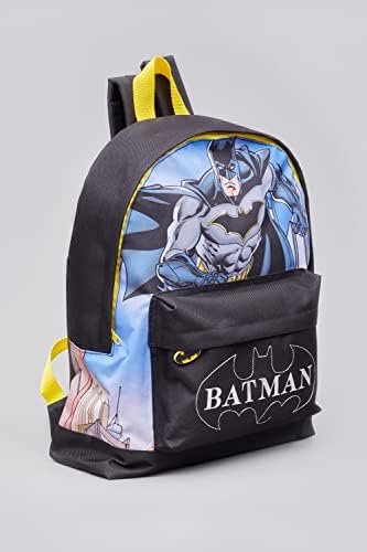 William Lamb Officially Licensed Batman Large Backpack Kids Adults DC Comics School College Laptop Bag Rucksack, Black