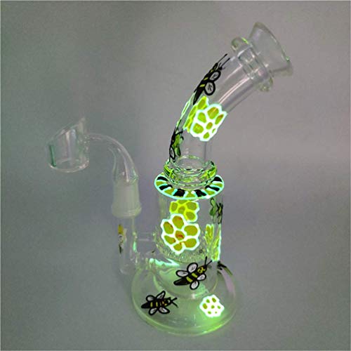 NICEE Verre narguilé Pipe en Verre (Pipe à Eau) / Pipe en Verre/Pipe à Eau en Verre Pipe à Tabac narguilé Tuyau Crochet Pipe/Pipe en Verre Petit Pot de lumière Abeille NICEY