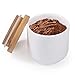 77L Food Storage Canister, 6.08 FL OZ (180ML) Airtight Food Storage Canister with Storage Bag and Wooden Lid, Modern Design Portable Ceramic Food Storage Jar for Spice, Coffee, Nuts and More (White)