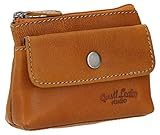 Gusti Schlüsseltasche Leder-Sascha Schlüsseletui Schlüsselmappe Mini Portemonnaie Geldbeutel Geldbörse Damen Herren Braun Leder