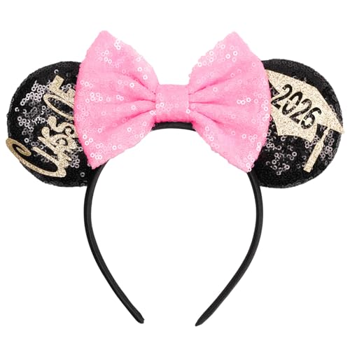 YOWOCAL Graduation Headband,Sequin Grad Hairband Hair Hoop Accessoties for Class of 2026 Graduation Party Favors