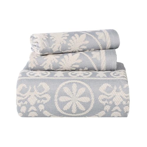 SUPERIOR Cotton Blend Bedspread All Season Quilt Bedding, Full, Slate Blue