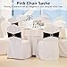 Tegeme 80 Pieces Chair Sashes & Bows - Stretch Spandex Chair Cover Band with Buckle for Wedding, Hotel Banquet, Birthday Party & Home Bulk Decorations(Black)