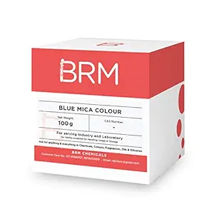 BRM Chemicals Blue Mica Colour - 100 Grams Dispersible In Oil & Water - For Soap Making, Candle Making, Shampoo Making, Lotions, Make Up, Cosmetics & DIY Personal Care