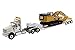 International HX520 Tandem Tractor White with XL 120 Lowboy Trailer and CAT Caterpillar 349F L XE Hydraulic Excavator Set of 2 Pieces 1/50 Diecast Models by Diecast Masters 85600