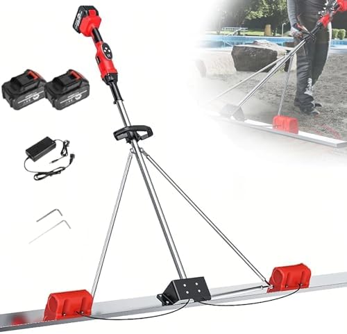 Power Concrete Vibrator Kit - Cordless Electric Tool with 59-70-78in Stainless Steel Board, 2 Batteries, 3000-6000 RPM Brushless Dual Motor for Efficient Concrete Vibration