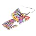 Acrylic Drop Cat Earrings Pets Funny Design 7 Color Lovely Gift For Women By The Bonsny (Multicolor)