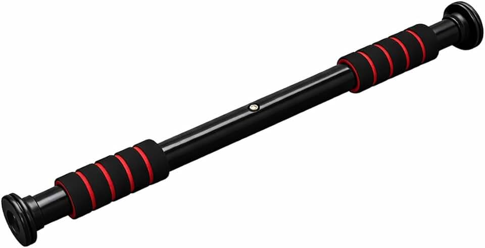 Barra Fixa de Porta Ajustável Profissional com Pegada Acolchoada – Barra de Exercício para Treino em Casa, Calistenia, Musculação e Fortalecimento Muscular