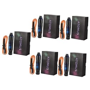 Healeved 5pcs Rotating Pen Portable Tattooing Tool Tattoos Supply Blue Aluminum Alloy