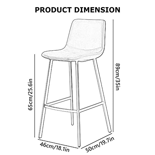 Tabourets de bar en cuir PU et métal doré pour comptoir