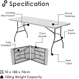 6ft 1.8m Folding Heavy Duty Catering Trestle Party Garden Table With Carry Handle Portable Space-Saving Outdoor & Indoor Use Flexible Space - Image 2