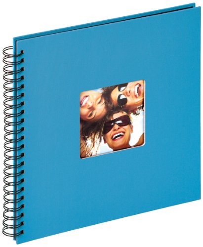 Walther Design SA-110-U Fun Trend Wire-o Bound Album with die Cut for Your Personal Picture, 11.75 x 11.75 inch (30 x 30 cm), 50 Black Pages, Ocean Blue