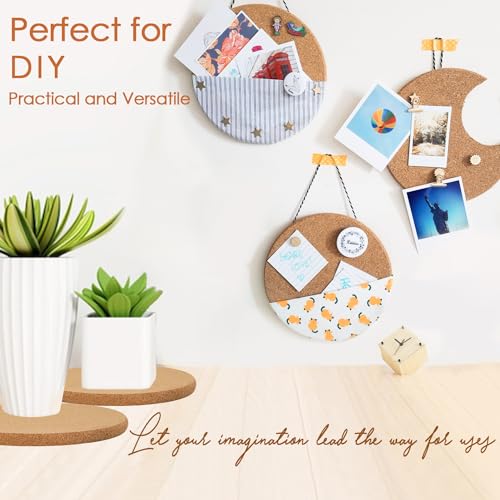 Image of 4 Pack Cork Trivets for Hot Dishes, 9.5 inch High-Density Thick Cork Trivets for Hot Pots and Pans, Heat Resistant Cork Hot Pads for Kitchen, Multifunctional Cork Coasters for Countertop Wooden Table