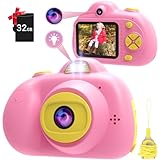 omzer Gift Kids Camera Toys for Girls, Cute Children Cameras Mini Camcorder for 3-8 Years Old Girl with 8MP HD Video Lens Great for Shooting, Deep Pink(16GB Memory Card Included)