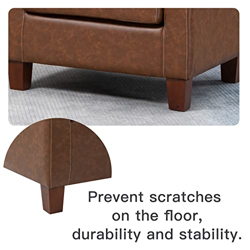 Mojay Modern Leather Accent Chair,Single Living Room Sofa Armchair For Small Spaces,Mid Century Comfy Chair With Solid Wooden Legs (Pu, Brown) #TOP5