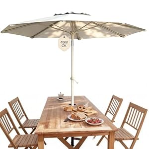 Soontrans Sonnenschirm Mittelstockschirm Neigbar φ300 cm, Kurbelmechanismus, Sonnenschutz, aus Aluminum & 180 g/㎡ Polyester, für Garten Terrasse (Weiß)