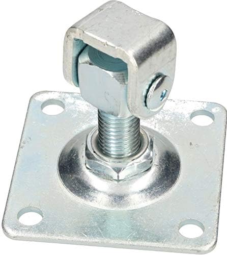 M20 100 x 100 Gate Hinge Galvanised Adjustable Thread Screw Holes Gate Hinge Mounting Plate Safety Rust Resistant Weatherproof