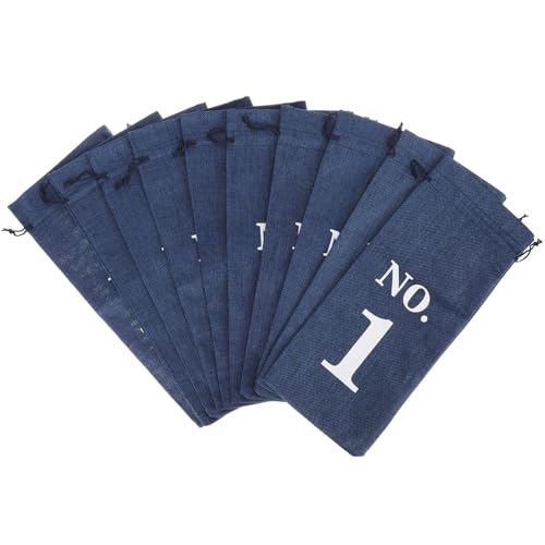 Pochette bouteille de vin lin cadeau lot de 10 sac cordon mariage et fêtes