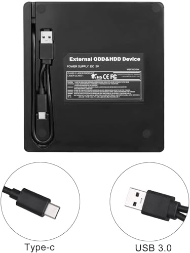Unidad externa CD DVD USB 3.0 y Type-C con ranuras SD/TF miniatura 7