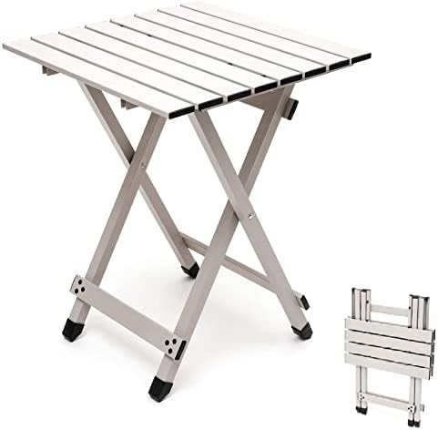 SUNNYFEEL Aluminium Folding Camping Table, Compact Lightweight Picnic Tables, Side End Table, Snack Table