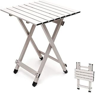 SUNNYFEEL Aluminium Folding Camping Table, Compact Lightweight Picnic Tables, Side End Table, Snack Table