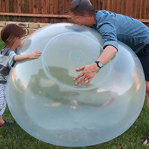 SpyShop 31Inch Large Water Bubble Ball- Inflatable Water Beach Ball Blowing Ball Transparent Bubble Ball for Kids Adult Outdoor Indoor Play (Green)