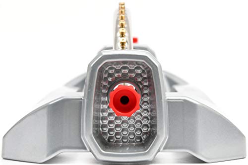 Eden 94115 Metal 2-Way Oscillating Sprinkler For Lawn And Garden W/Quick Connect Starter Set, 20 Brass Nozzles, Covers Up To 4,300 Sq. Ft #TOP3