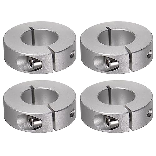 HARFINGTON 4pcs Shaft Collar 20mm Bore Aluminum Alloy Set Screw Split Clamp-On Collars, 40mm OD, 12mm Width, for Wheel Barrow Axle, Gearbox Assemblies, Machine Tools, Industry, Anodization